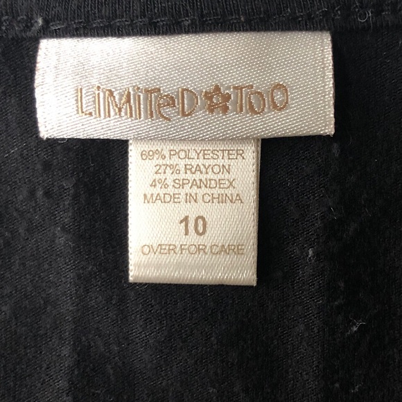 Limited Too Girls Black Gray With Butterflies Long-Sleeved Dress Size 10 - Picture 7 of 15